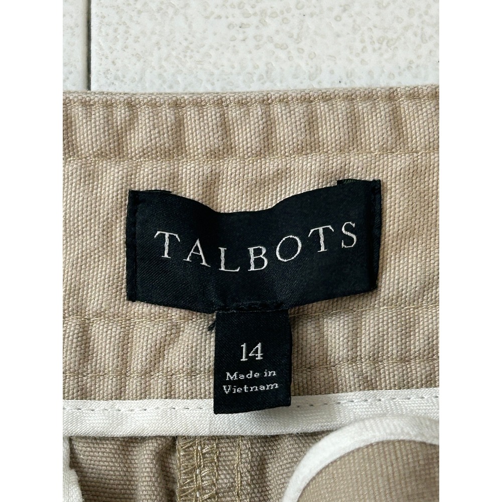 Talbots Khaki Sailor Crop Pants Wide Leg Chino Button Front Size 14 - Picture 5 of 9